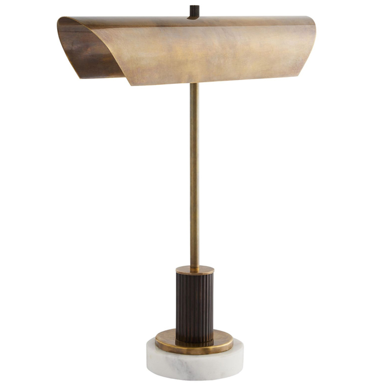 Дизайнерская настольная лампа LANSING LAMP Черный Золотой Белый в Волгограде | Loft Concept 