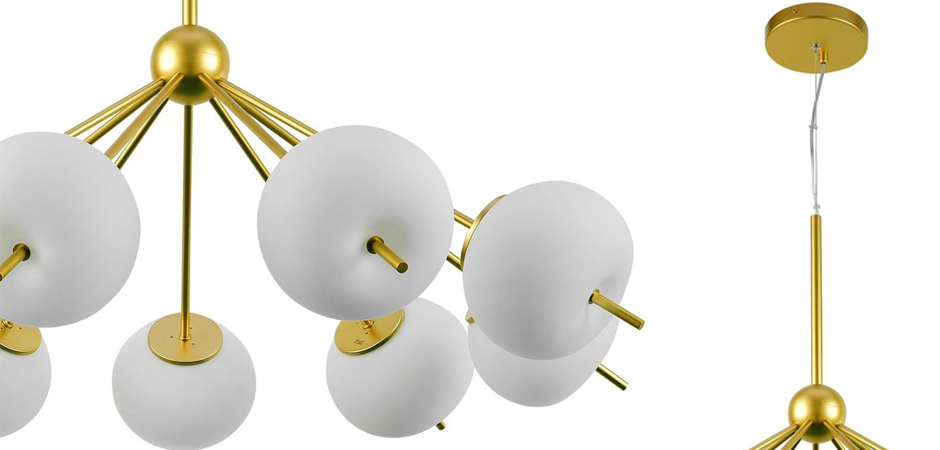 Люстра White ball brass Louise 9 Люстра White ball brass Louise 9 - Loft-Concept в Волгограде