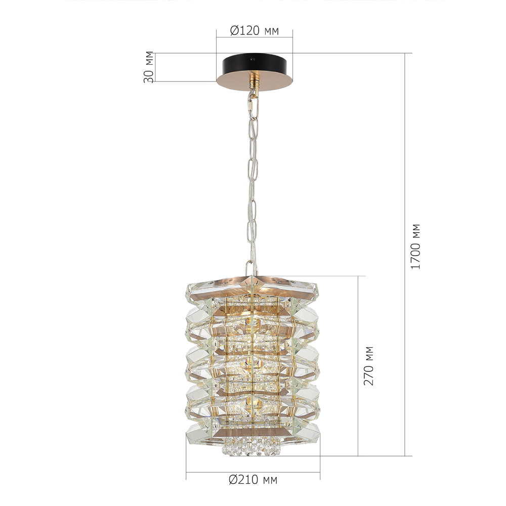 Подвесной светильник в классическом хрустальном обрамлении Light Garland в Волгограде