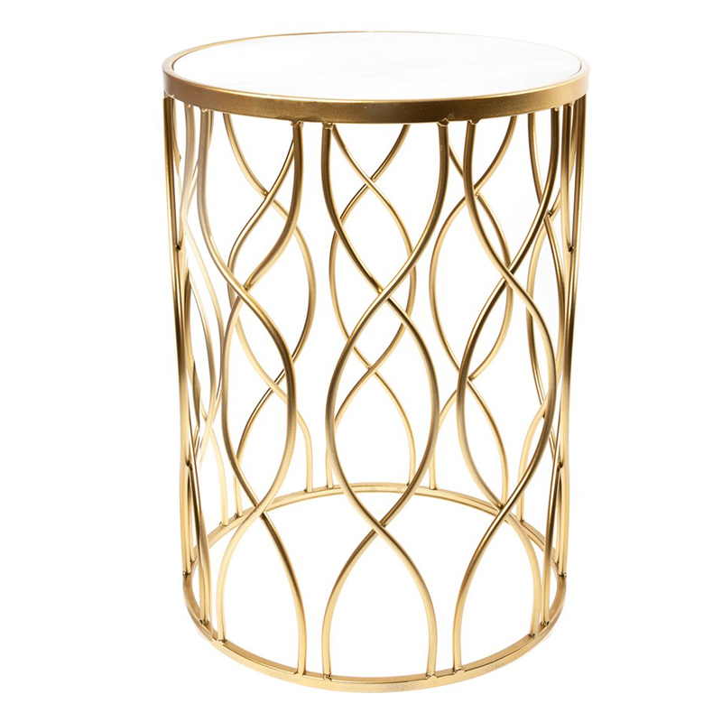 Приставной столик DNA Framing Table gold Золотой Белый Мрамор Bianco Приставной столик DNA Framing Table gold Золотой Белый Мрамор Bianco в Волгограде | Loft Concept