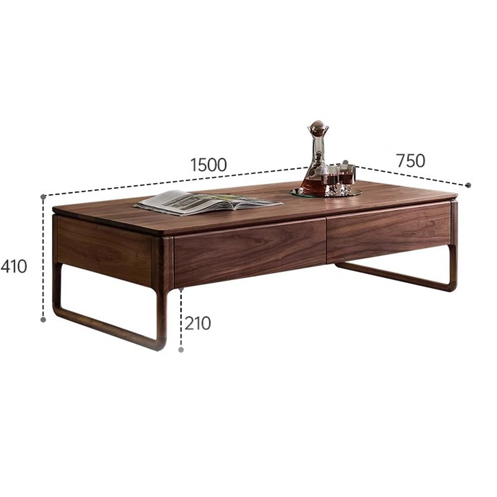 Кофейный стол из массива дерева с 4-мя ящиками Walnut Wood Table в Волгограде