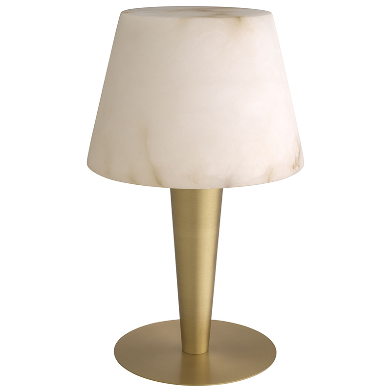 Настольная лампа Eichholtz Table Lamp Scarlette Бежевый Белый Мрамор Bianco Латунь в Волгограде | Loft Concept 