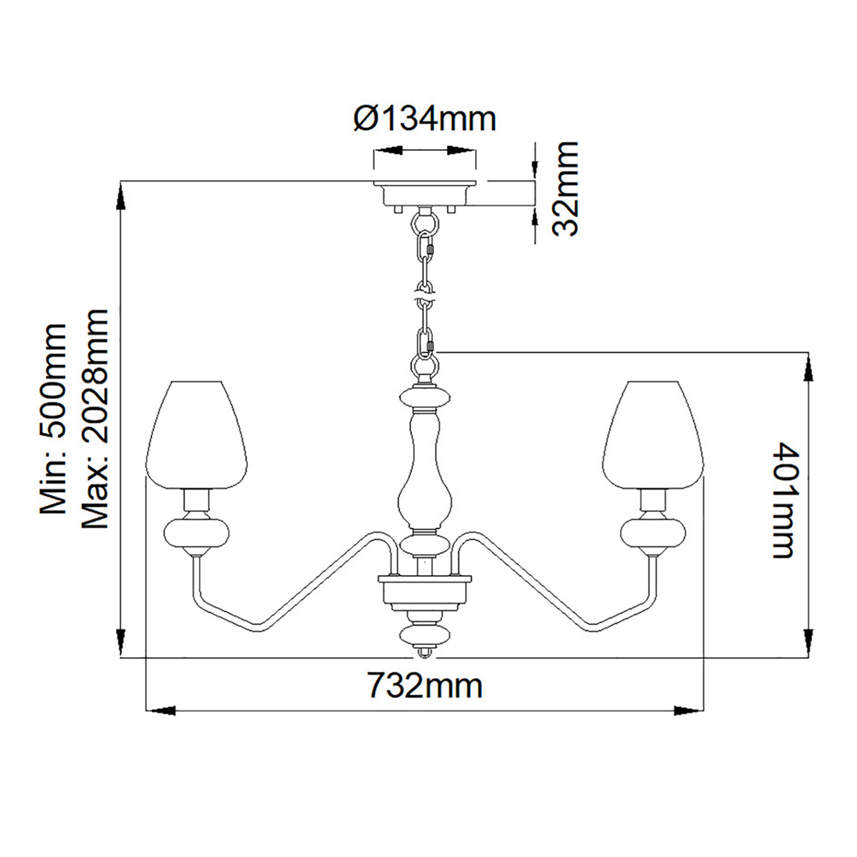  Люстра с 5-ю стеклянными плафонами в форме бокалов и угловыми кронштейнами Elstead Lighting в Волгограде