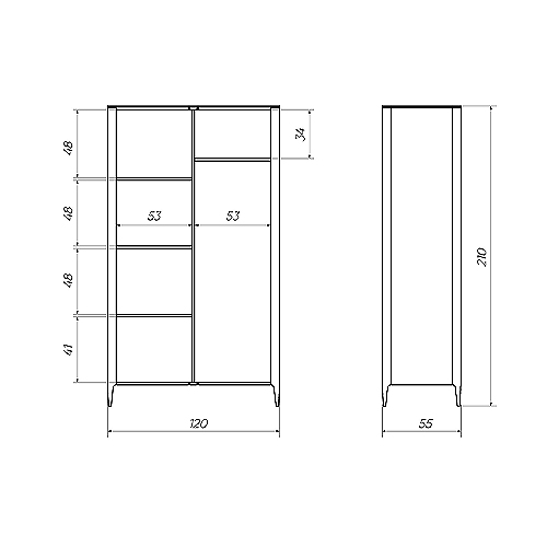 Шкаф двухстворчатый серо-бежевый Type в Волгограде