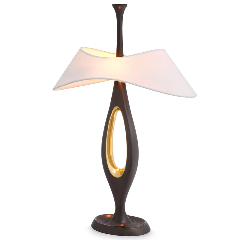 Настольная лампа Eichholtz Table Lamp Gianfranco Винтажная латунь Белый Золотой Настольная лампа Eichholtz Table Lamp Gianfranco Винтажная латунь Белый Золотой в Волгограде | Loft Concept