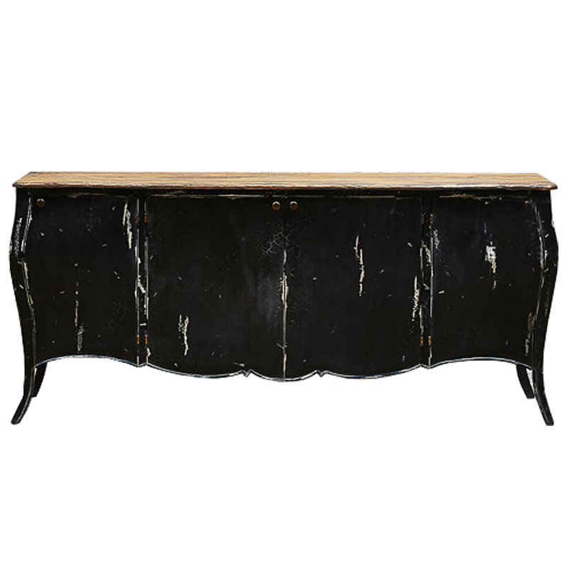 Комод длинный в стиле прованс Black Vintage Commode Черный Коричневый Винтажный черный в Волгограде | Loft Concept 