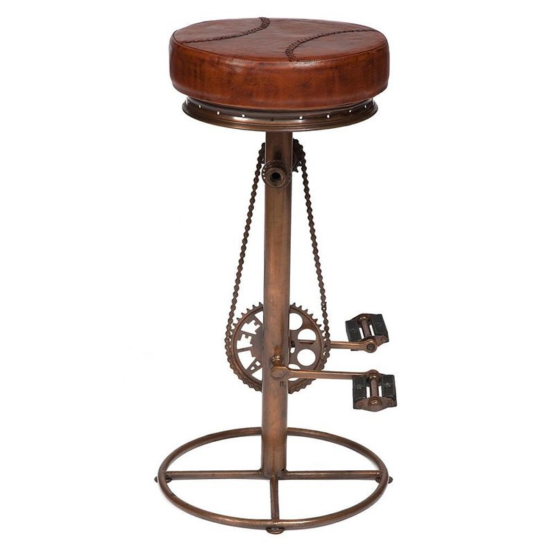 Стул с педалями от велосипеда Buffalo Leather Industrial Chair Коричневый Стул с педалями от велосипеда Buffalo Leather Industrial Chair Коричневый в Волгограде | Loft Concept