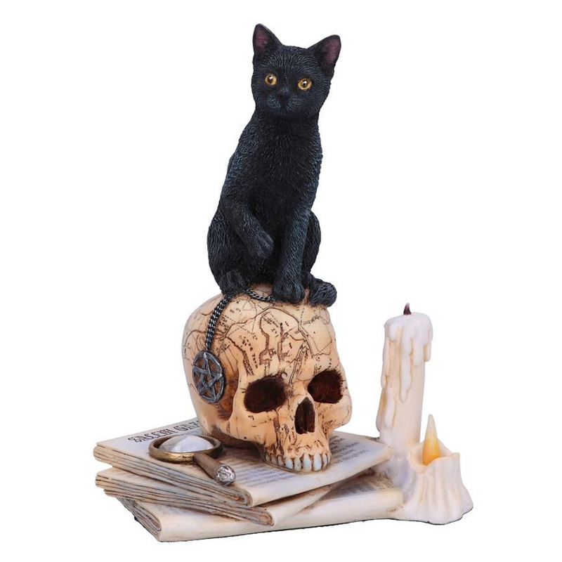 Статуэтка Cat on Skull Черный Бежево-серый Белый Статуэтка Cat on Skull Черный Бежево-серый Белый в Волгограде | Loft Concept