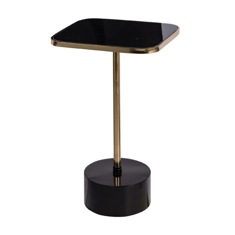 Приставной стол Single-Legged Table rectangular Черный Глянцевое золото Приставной стол Single-Legged Table rectangular Черный Глянцевое золото в Волгограде | Loft Concept