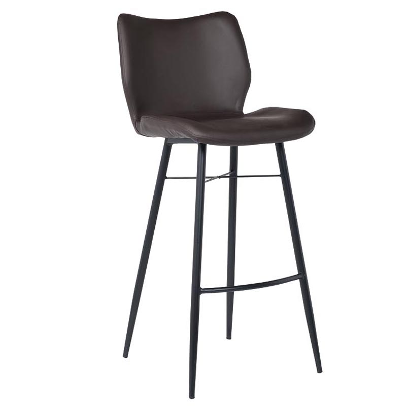 Барный стул Herald Eco Leather Bar Stool Коричневый Черный Барный стул Herald Eco Leather Bar Stool Коричневый Черный в Волгограде | Loft Concept