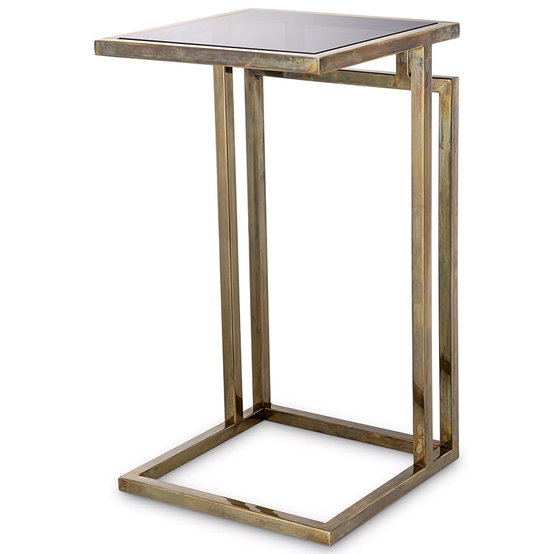 Приставной стол Eichholtz Side Table Marcus Brass Латунь Стекло Смок Приставной стол Eichholtz Side Table Marcus Brass Латунь Стекло Смок в Волгограде | Loft Concept