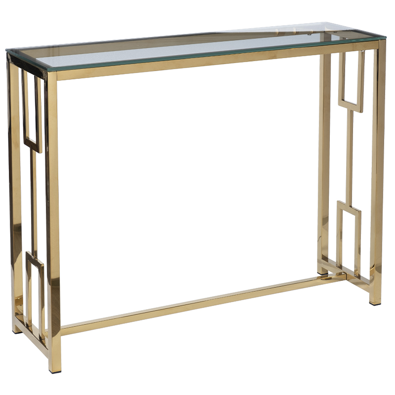 Консоль Golden Luxury I Console Золотой Прозрачное Стекло Консоль Golden Luxury I Console Золотой Прозрачное Стекло в Волгограде | Loft Concept