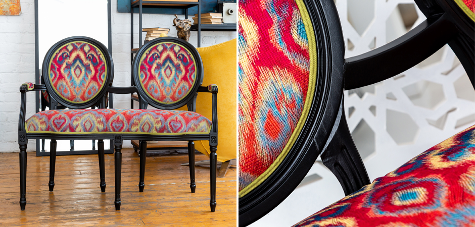 Диванетка Ikat Pattern Черная Диванетка Ikat Pattern Черная - Loft-Concept в Волгограде