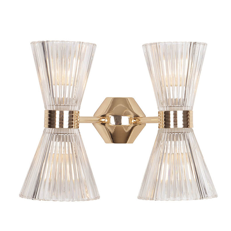 Бра Glass Horn Light gold 4 Глянцевое золото Прозрачное Стекло Бра Glass Horn Light gold 4 Глянцевое золото Прозрачное Стекло в Волгограде | Loft Concept