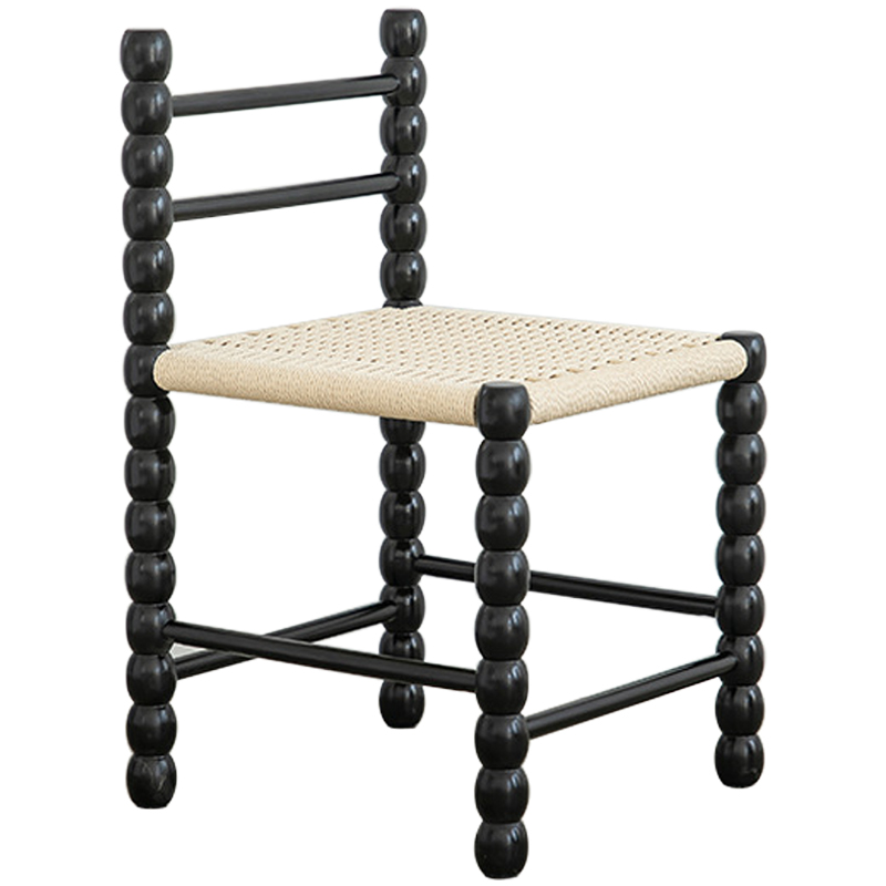 Стул French Corner Chair Black Черный Бежевый Стул French Corner Chair Black Черный Бежевый в Волгограде | Loft Concept