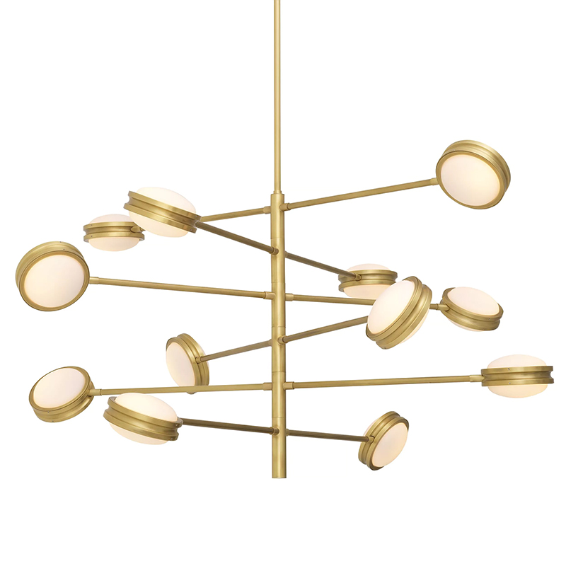 Люстра Eichholtz Chandelier Blaize Белое матовое стекло Латунь Люстра Eichholtz Chandelier Blaize Белое матовое стекло Латунь в Волгограде | Loft Concept