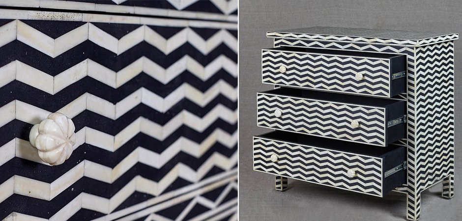 Комод инкрустация костью Inlaid Bone Chevron Комод инкрустация костью Inlaid Bone Chevron - Loft-Concept в Волгограде