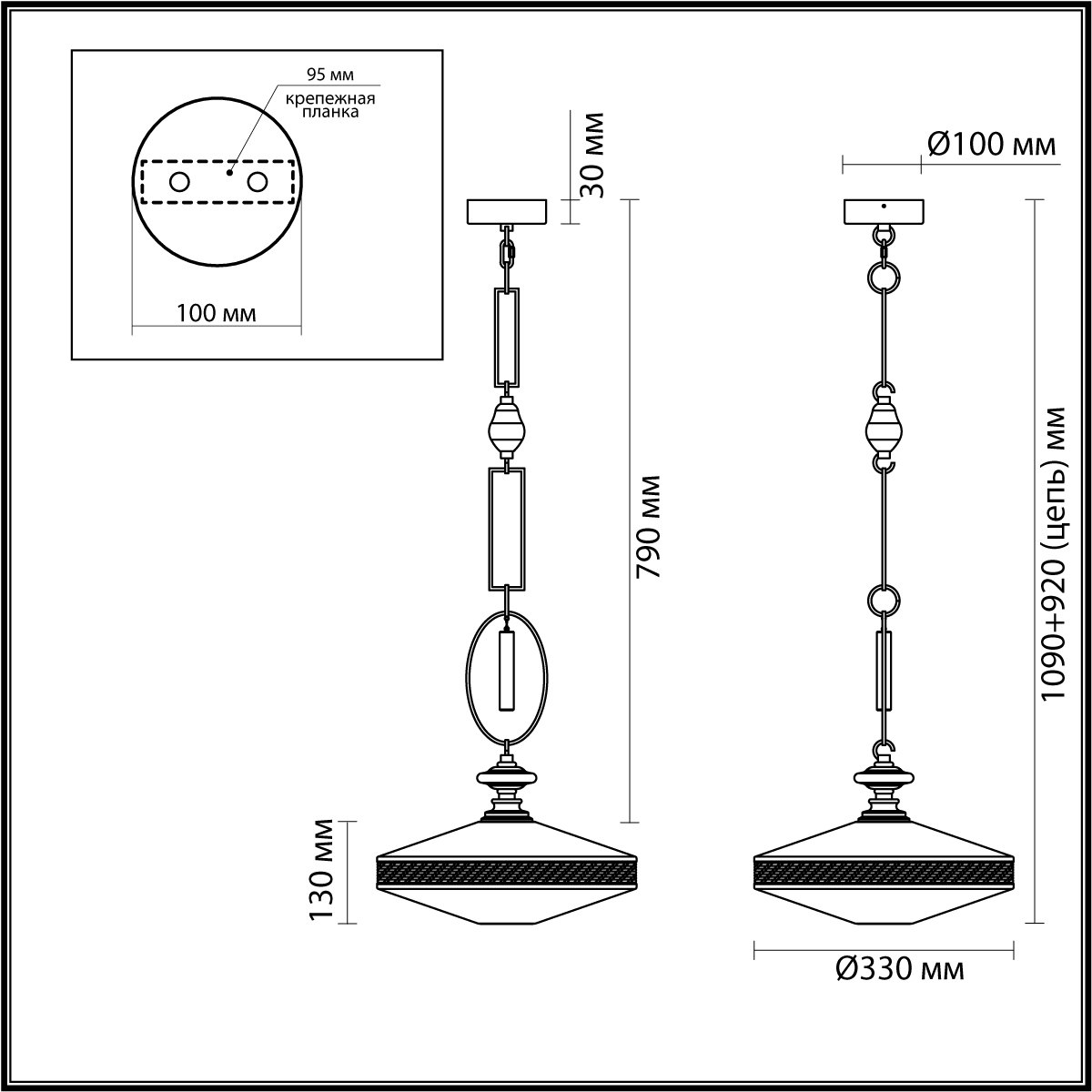 Подвесной светильник с плоским прозрачным плафоном и декоративной вставкой из текстурного камня Tectona  в Волгограде