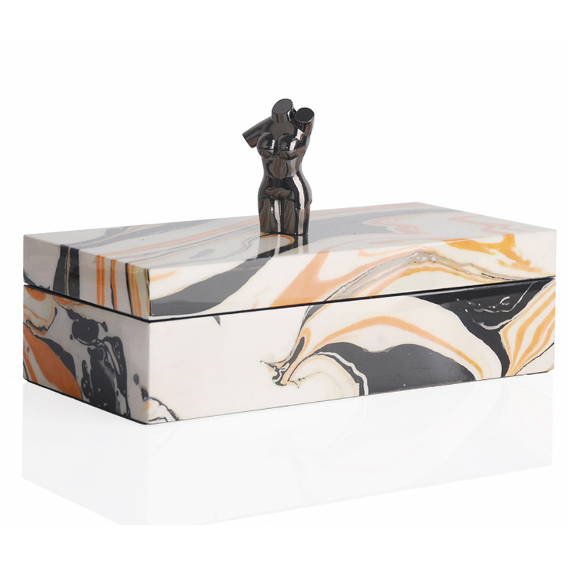 Шкатулка Birgitta Box Bust Черный Белый Оранжевый Шкатулка Birgitta Box Bust Черный Белый Оранжевый в Волгограде | Loft Concept