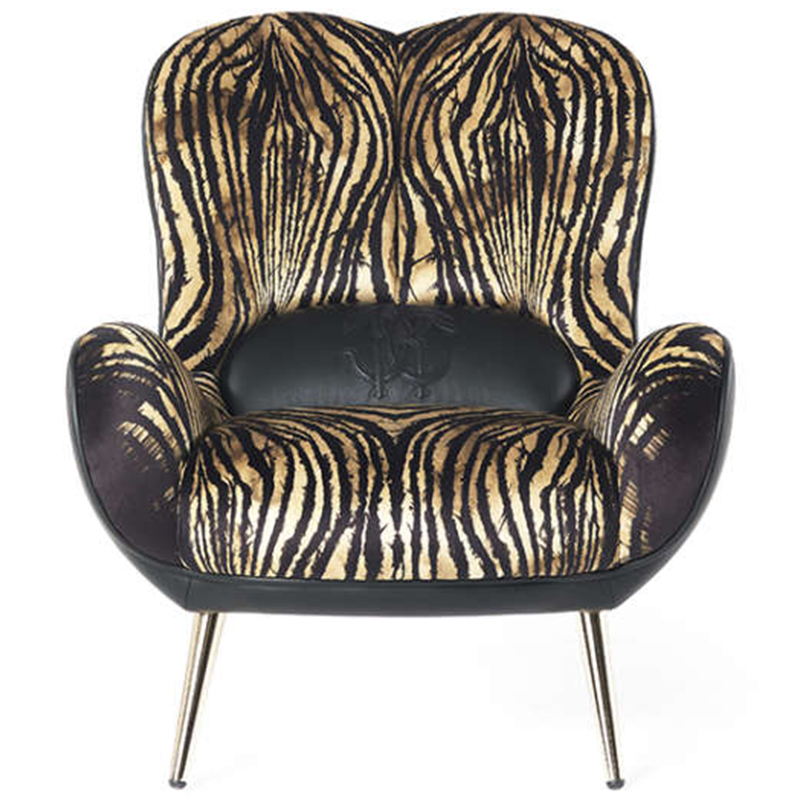 Дизайнерское Кресло Tifnit Armchairs стиль Roberto Cavalli II Черный Бежевый Золотой Дизайнерское Кресло Tifnit Armchairs стиль Roberto Cavalli II Черный Бежевый Золотой в Волгограде | Loft Concept