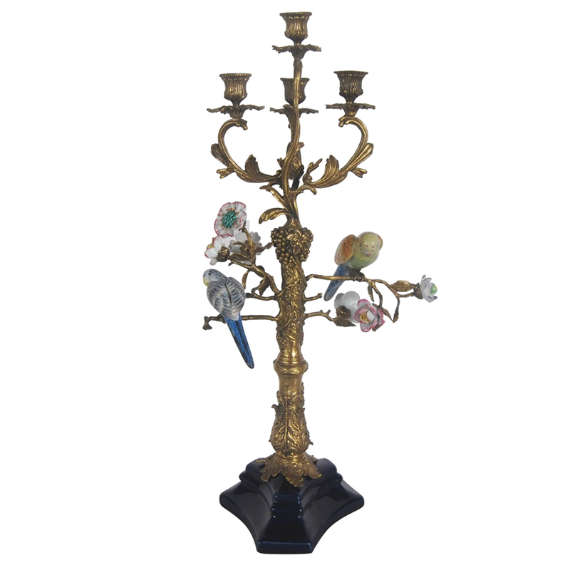 Подсвечник Parrots on a Bronze Tree Candlestick Бронза Мульти в Волгограде | Loft Concept 