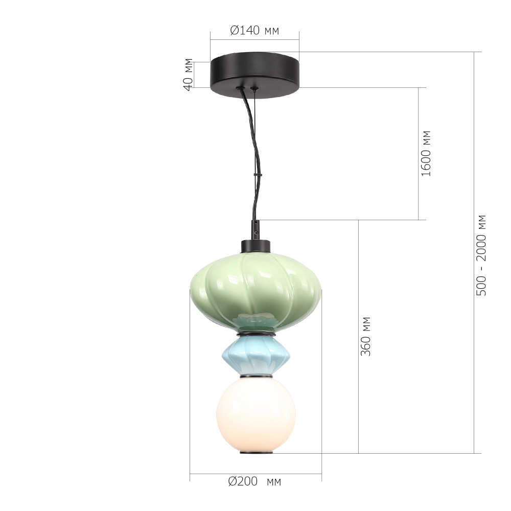 Подвесной светильник фигурный с керамическими элементами Fragrant Light в Волгограде