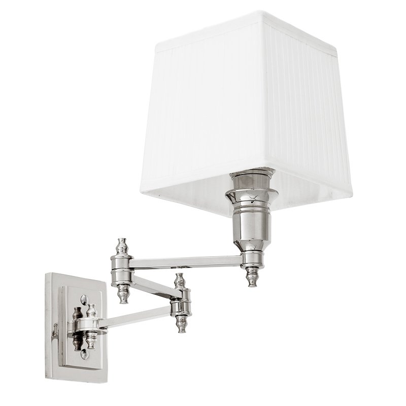 Бра Wall Lamp Lexington Swing Nickel+White Никель Белый Бра Wall Lamp Lexington Swing Nickel+White Никель Белый в Волгограде | Loft Concept