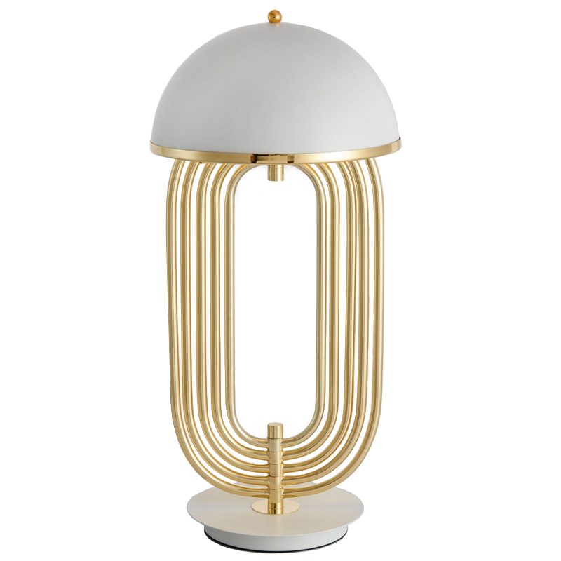 Настольная лампа Delightfull Turner Table Lamp White Глянцевое золото Белый Настольная лампа Delightfull Turner Table Lamp White Глянцевое золото Белый в Волгограде | Loft Concept