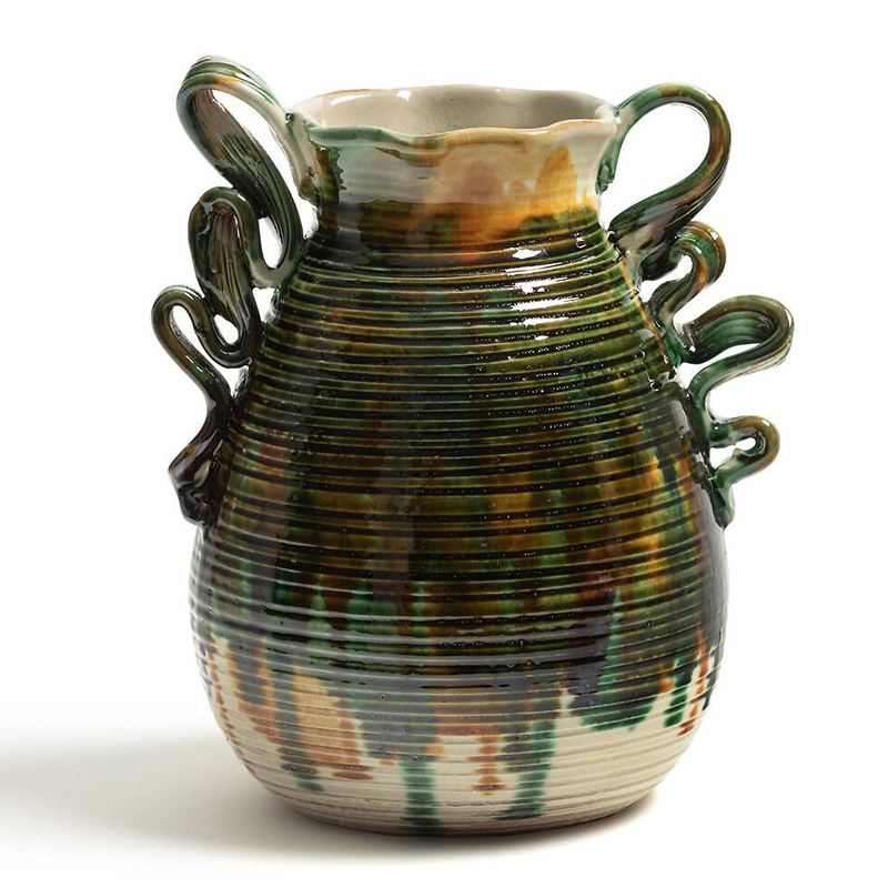 Ваза Faience Vase I Белый Зеленый Желтый Синий Ваза Faience Vase I Белый Зеленый Желтый Синий в Волгограде | Loft Concept