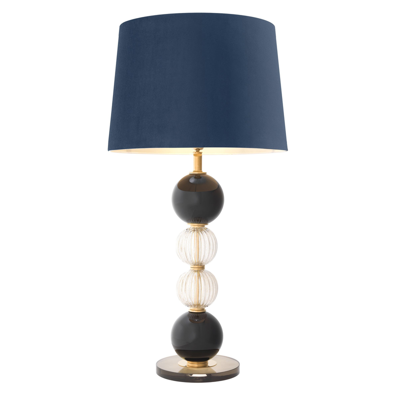 Настольная лампа Eichholtz Table Lamp Fresco Латунь Античная полированная Сапфирово-синий Черный Прозрачный в Волгограде | Loft Concept 