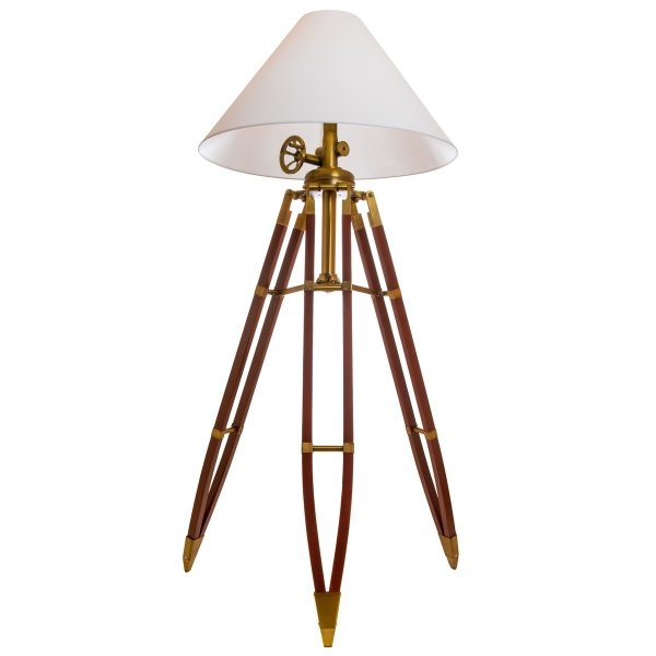 Напольная лампа Telescopo Floor Lamp Латунь Белый Напольная лампа Telescopo Floor Lamp Латунь Белый в Волгограде | Loft Concept