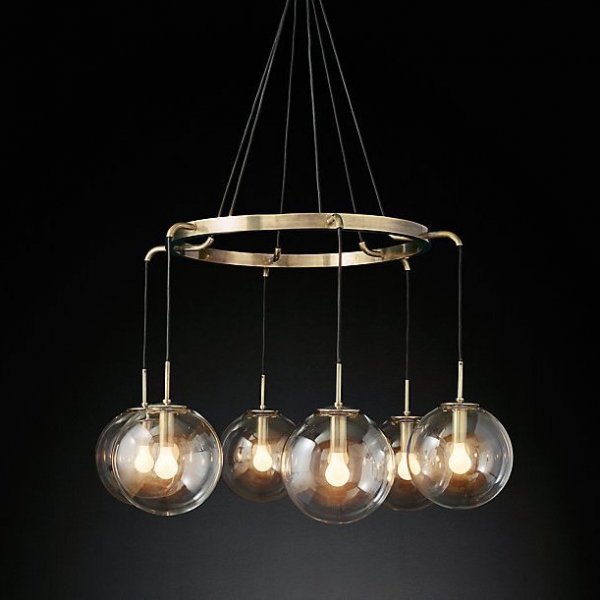 Люстра RH LANGUEDOC Round Chandelier Antique Brass Латунь Люстра RH LANGUEDOC Round Chandelier Antique Brass Латунь в Волгограде | Loft Concept
