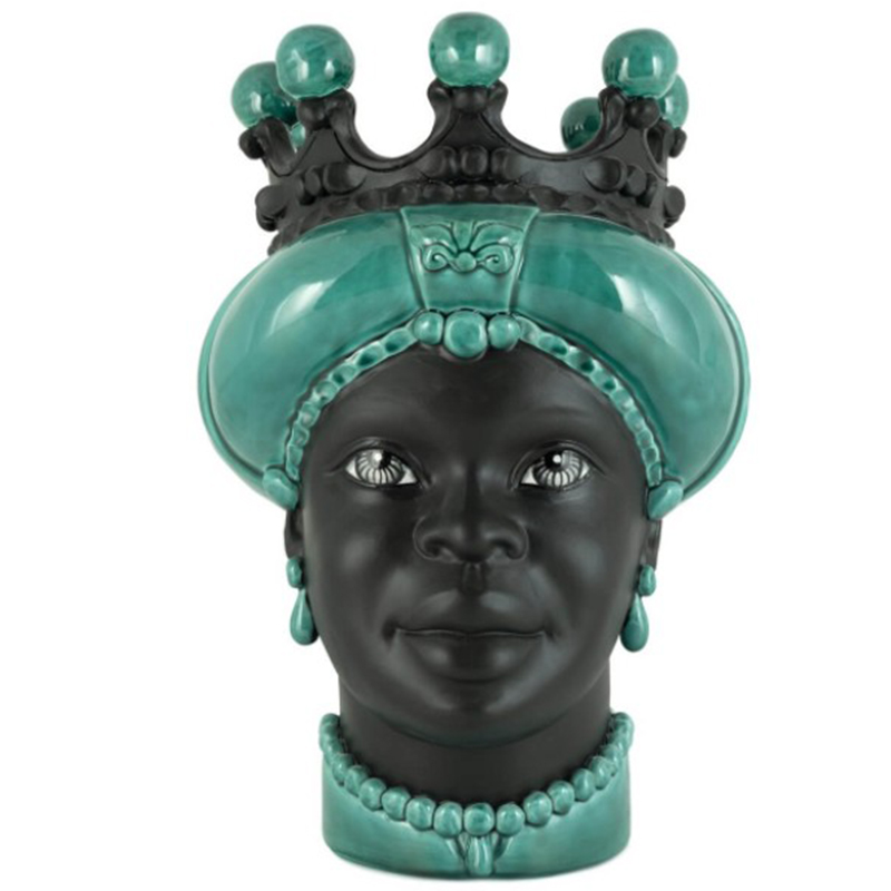 Ваза VASE MORO LADY CROWN DARK green Черный Зеленый Ваза VASE MORO LADY CROWN DARK green Черный Зеленый в Волгограде | Loft Concept