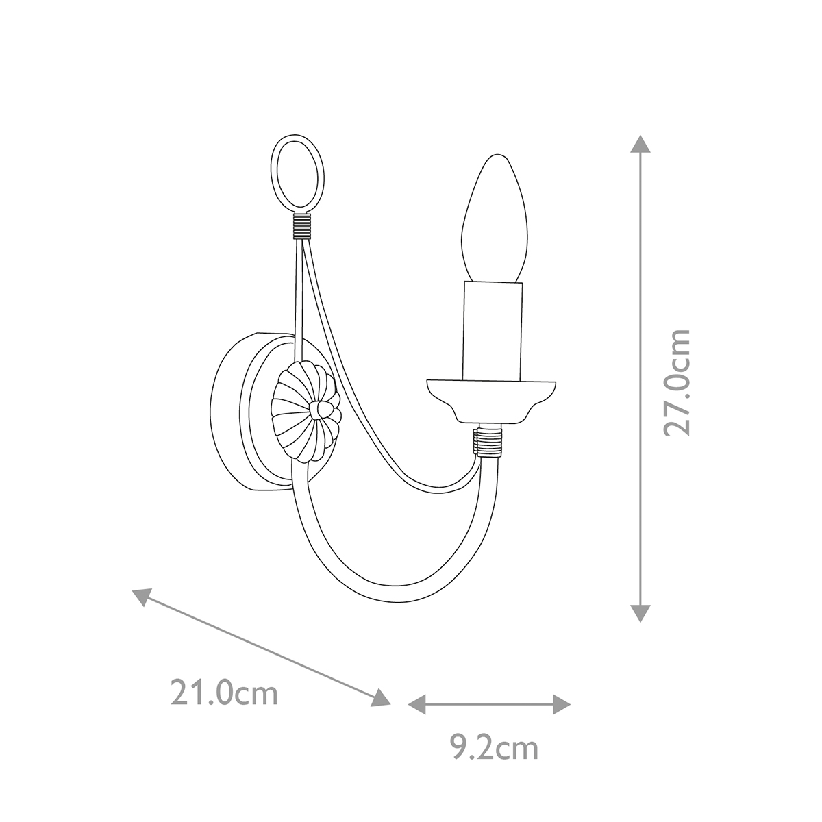 Бра черного цвета с лампой в форме свечи Elstead Lighting в Волгограде