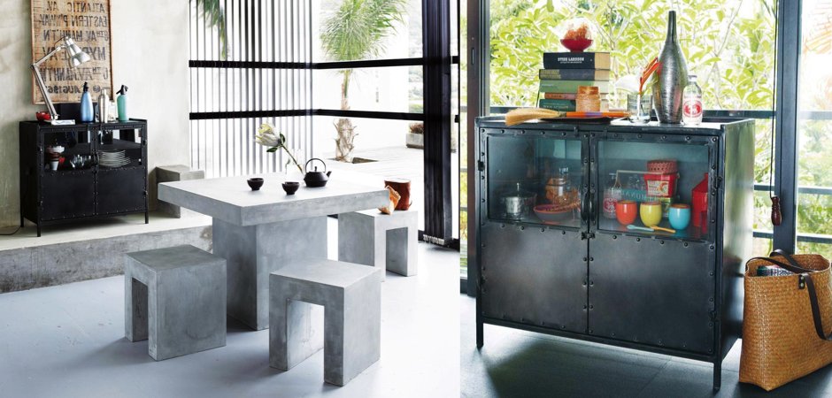 Буфет металлический в стиле Лофт Industrial Vitre Small Buffet Буфет металлический в стиле Лофт Industrial Vitre Small Buffet - Loft-Concept в Волгограде