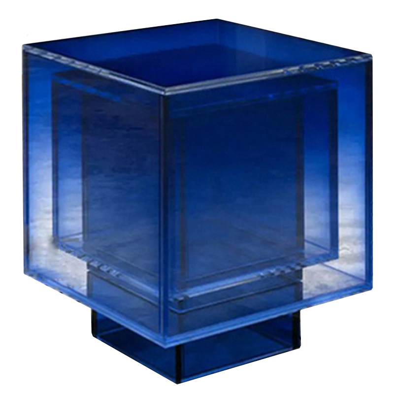 Дизайнерский журнальный стол Glass Square Синий studio BUZAO Синий Дизайнерский журнальный стол Glass Square Синий studio BUZAO Синий в Волгограде | Loft Concept