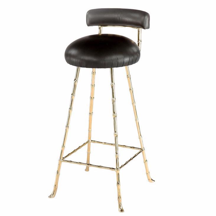 Барный стул High Upholstered Bar Stool Глянцевое золото Черный Барный стул High Upholstered Bar Stool Глянцевое золото Черный в Волгограде | Loft Concept