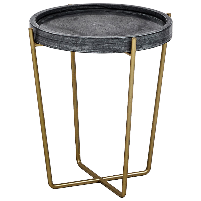 Приставной стол Orlate side table Латунь Черный Приставной стол Orlate side table Латунь Черный в Волгограде | Loft Concept
