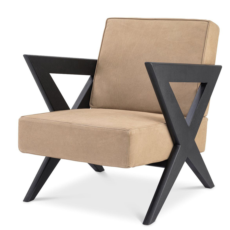 Кресло Eichholtz Chair Felippe Черный Бежевый Кресло Eichholtz Chair Felippe Черный Бежевый в Волгограде | Loft Concept