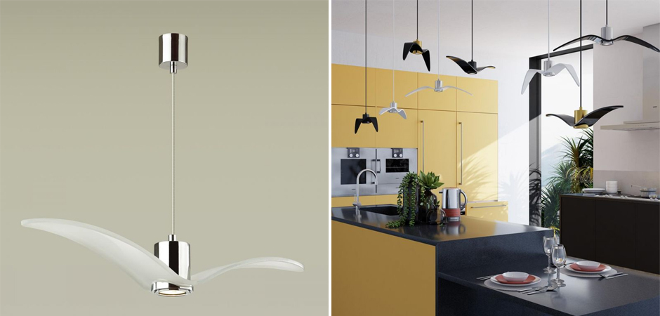 Подвесной светильник Seagull Scope Chrome белый Подвесной светильник Seagull Scope Chrome белый - Loft-Concept в Волгограде