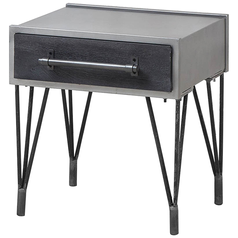 Тумба Ralph Metal Nightstand Серый Черный Тумба Ralph Metal Nightstand Серый Черный в Волгограде | Loft Concept