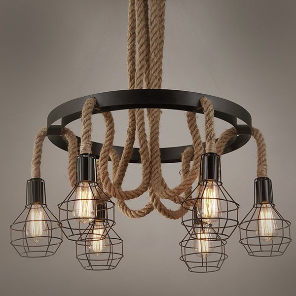 Люстра Loft Rope Chandelier cage VI Люстра Loft Rope Chandelier cage VI в Волгограде | Loft Concept