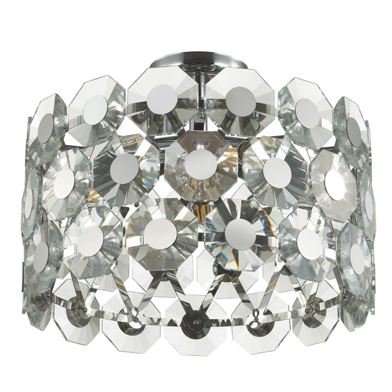 Потолочный светильник Crystal Octagons Chrome Хром Прозрачное Стекло в Волгограде | Loft Concept 