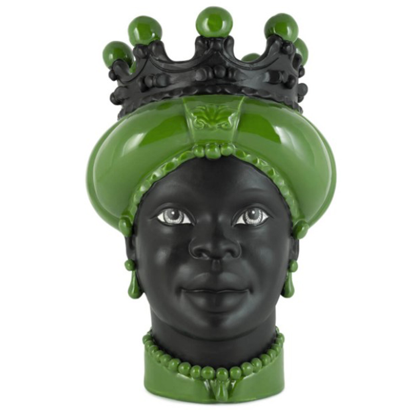 Ваза VASE MORO LADY CROWN DARK light green Черный Зеленый Ваза VASE MORO LADY CROWN DARK light green Черный Зеленый в Волгограде | Loft Concept