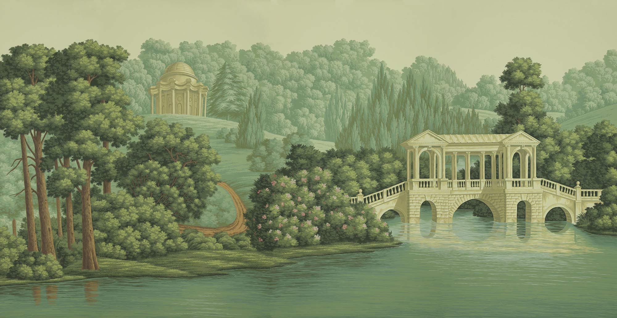 Обои ручная роспись English Landscape Verdoyant on scenic paper Обои ручная роспись English Landscape Verdoyant on scenic paper - постер Loft-Concept в Волгограде