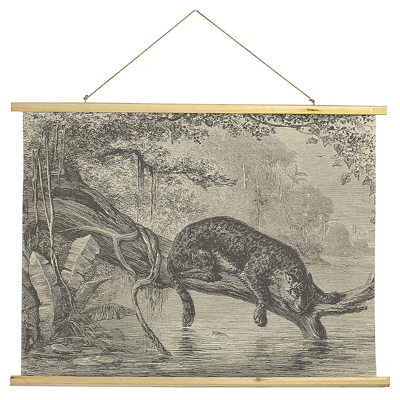 Картина подвесная Leopard on a Tree Poster Бежево-серый Древесина Картина подвесная Leopard on a Tree Poster Бежево-серый Древесина в Волгограде | Loft Concept