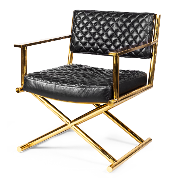 Кресло кожаное Director gold and black Черный Золотой Кресло кожаное Director gold and black Черный Золотой в Волгограде | Loft Concept