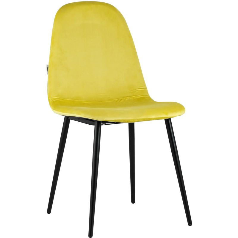 Стул Archie Chair Черные ножки Желтый Велюр Желтый Черный Стул Archie Chair Черные ножки Желтый Велюр Желтый Черный в Волгограде | Loft Concept