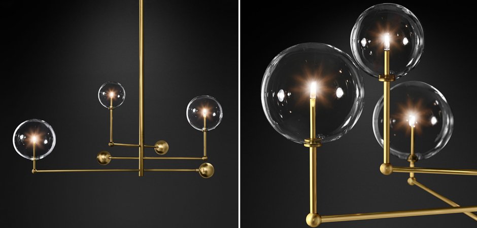 Подвесной светильник Globe Mobile 3 brass Подвесной светильник Globe Mobile 3 brass - Loft-Concept в Волгограде