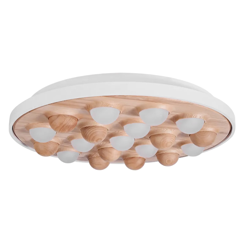 Потолочная люстра PIE White Light wood Древесина Белый Белое матовое стекло Потолочная люстра PIE White Light wood Древесина Белый Белое матовое стекло в Волгограде | Loft Concept